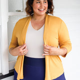 Bella Bamboo Cardie 3/4 sleeve in saffron