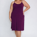 Bamboo Slip Dress in mulberry