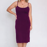 Bamboo Slip Dress in mulberry