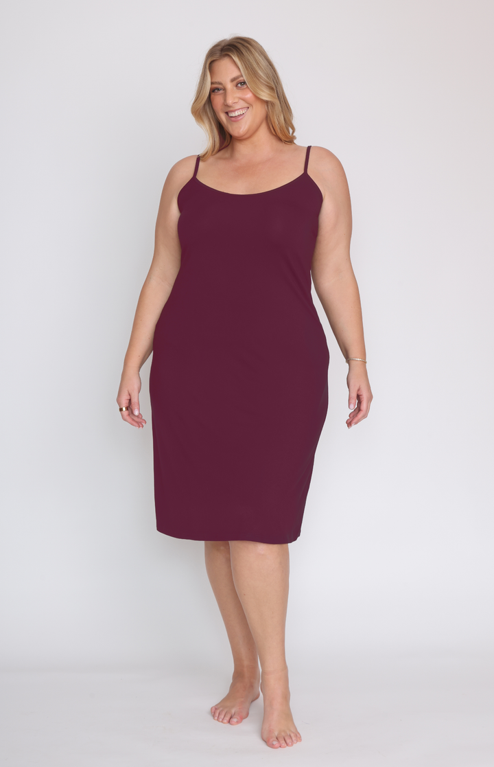 Bamboo Slip Dress in grape