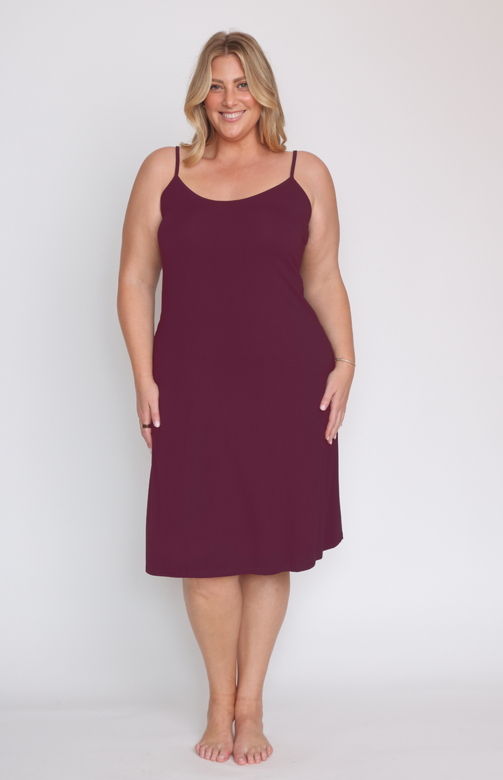 Bamboo Slip Dress in grape