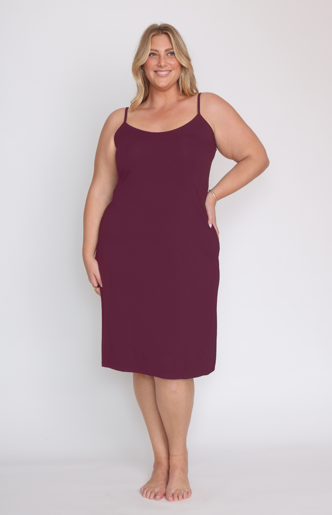 Bamboo Slip Dress in grape