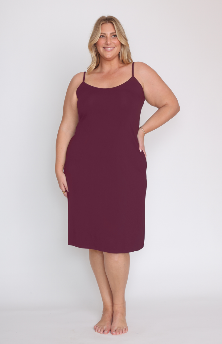 Bamboo Slip Dress in grape