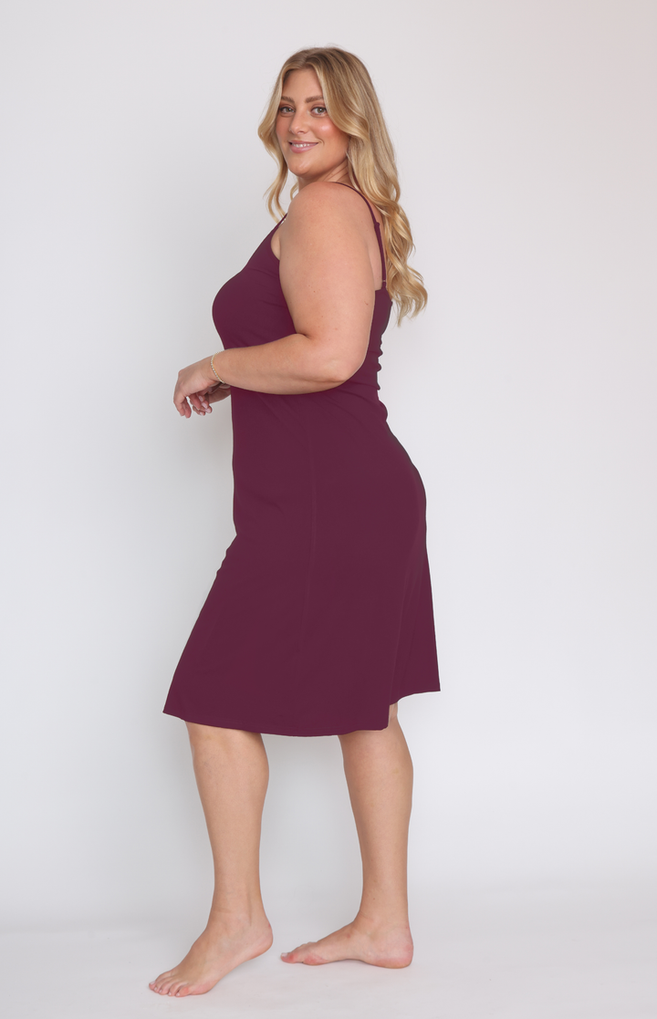 Bamboo Slip Dress in grape