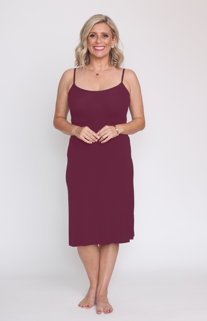 Bamboo Slip Dress in grape
