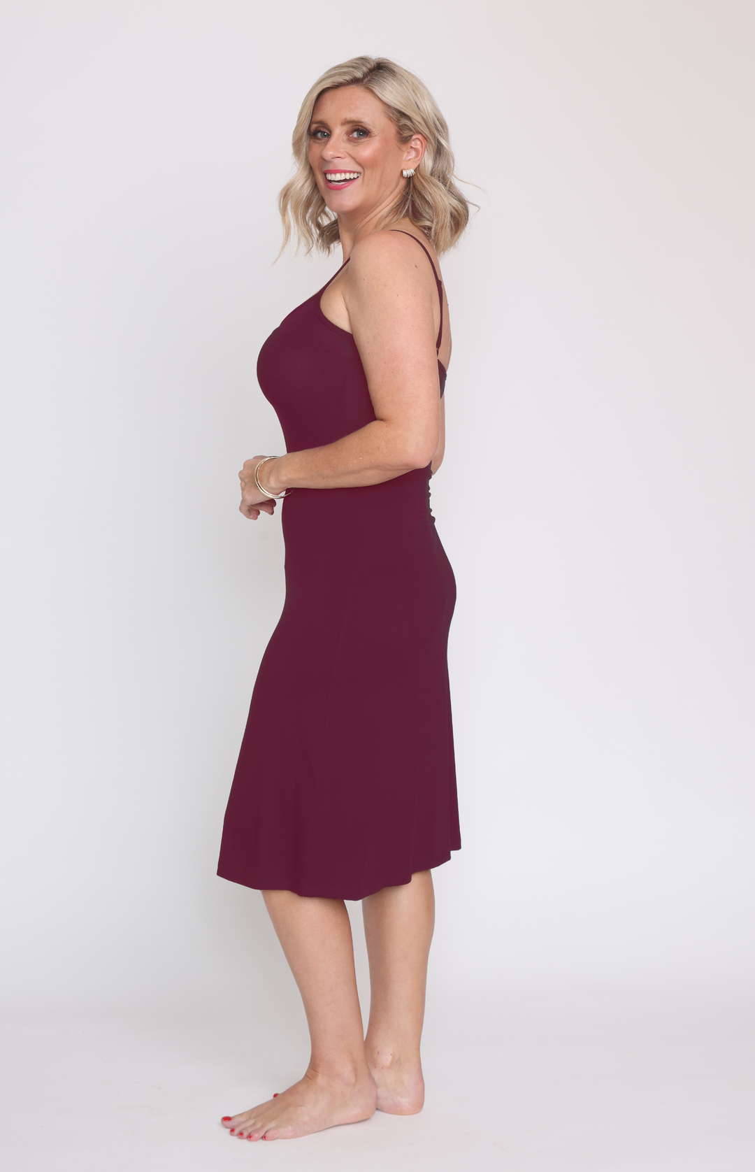 Bamboo Slip Dress in grape