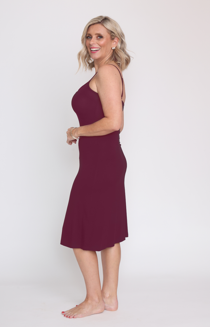 Bamboo Slip Dress in grape