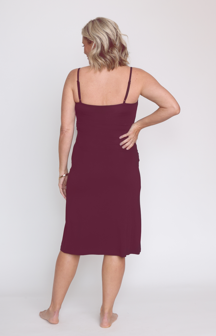 Bamboo Slip Dress in grape