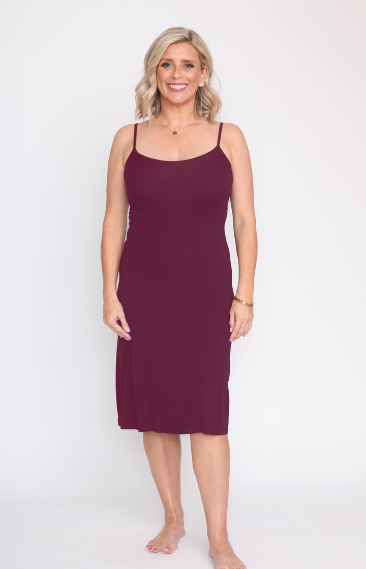 Bamboo Slip Dress in grape