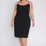 Bamboo Slip Dress in black