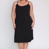 Bamboo Slip Dress in black