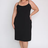Bamboo Slip Dress in black