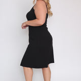 Bamboo Slip Dress in black