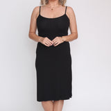Bamboo Slip Dress in black