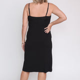 Bamboo Slip Dress in black