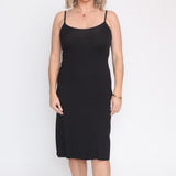 Bamboo Slip Dress in black