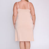 Bamboo Slip Dress in nude