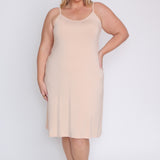Bamboo Slip Dress in nude
