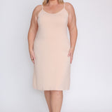 Bamboo Slip Dress in nude