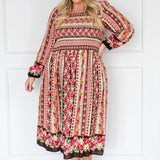Barbados Midi Dress in charmed stripe