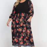 Barbados Midi Dress in now or never black