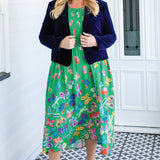Barbados Midi Dress in social butterfly green
