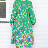Barbados Midi Dress in social butterfly green