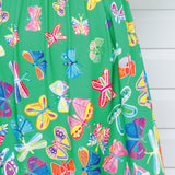 Barbados Midi Dress in social butterfly green