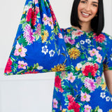 Beach Dress in kasumi cobalt