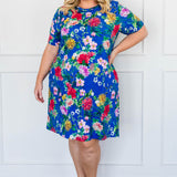 Beach Dress in kasumi cobalt
