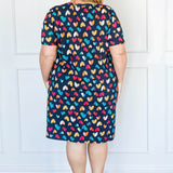Beach Dress in rainbow hearts