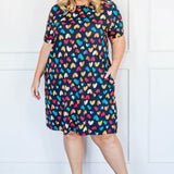 Beach Dress in rainbow hearts