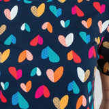 Beach Dress in rainbow hearts