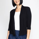Bella Bamboo Cardie 3/4 sleeve in black