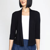 Bella Bamboo Cardie 3/4 sleeve in black