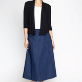 Bella Bamboo Cardie 3/4 sleeve in black