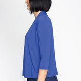 Bella Bamboo Cardie 3/4 sleeve in blue