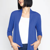 Bella Bamboo Cardie 3/4 sleeve in blue