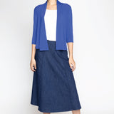 Bella Bamboo Cardie 3/4 sleeve in blue