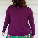Bella Bamboo Cardie long sleeve in grape