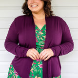 Bella Bamboo Cardie long sleeve in grape