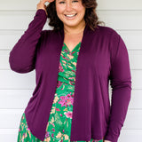 Bella Bamboo Cardie long sleeve in grape