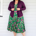 Grape coloured Bella Bamboo cardigan by Maiocchi.