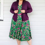 Grape coloured Bella Bamboo cardigan by Maiocchi.