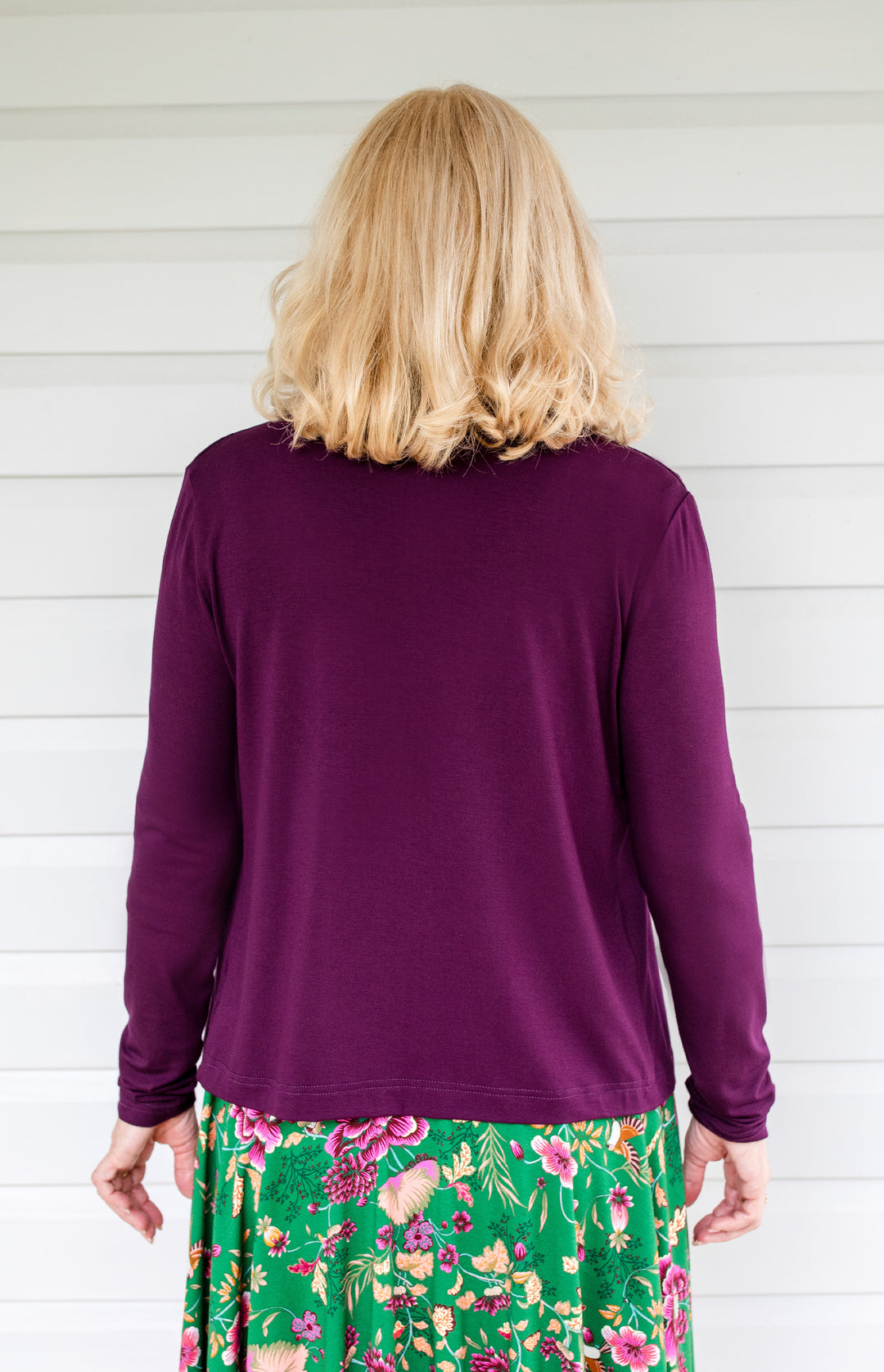 Bella Bamboo Cardie long sleeve in grape