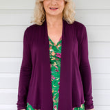 Bella Bamboo Cardie long sleeve in grape