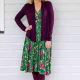 Bella Bamboo Cardie long sleeve in grape