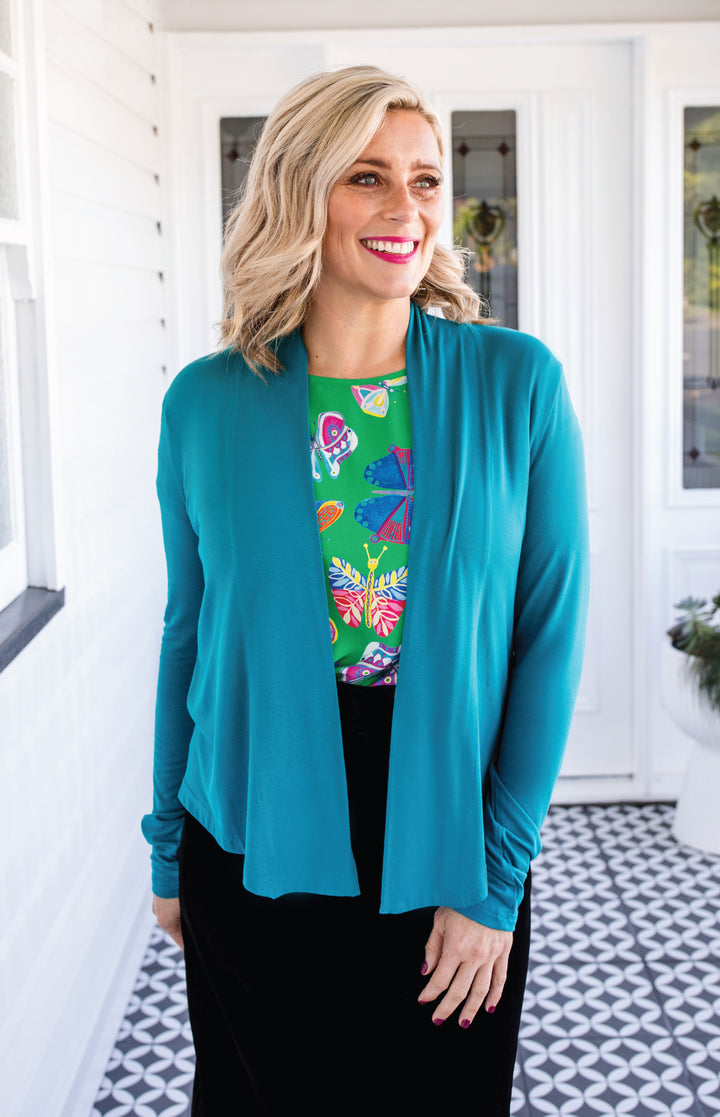 Bella Bamboo Cardie long sleeve in jewel