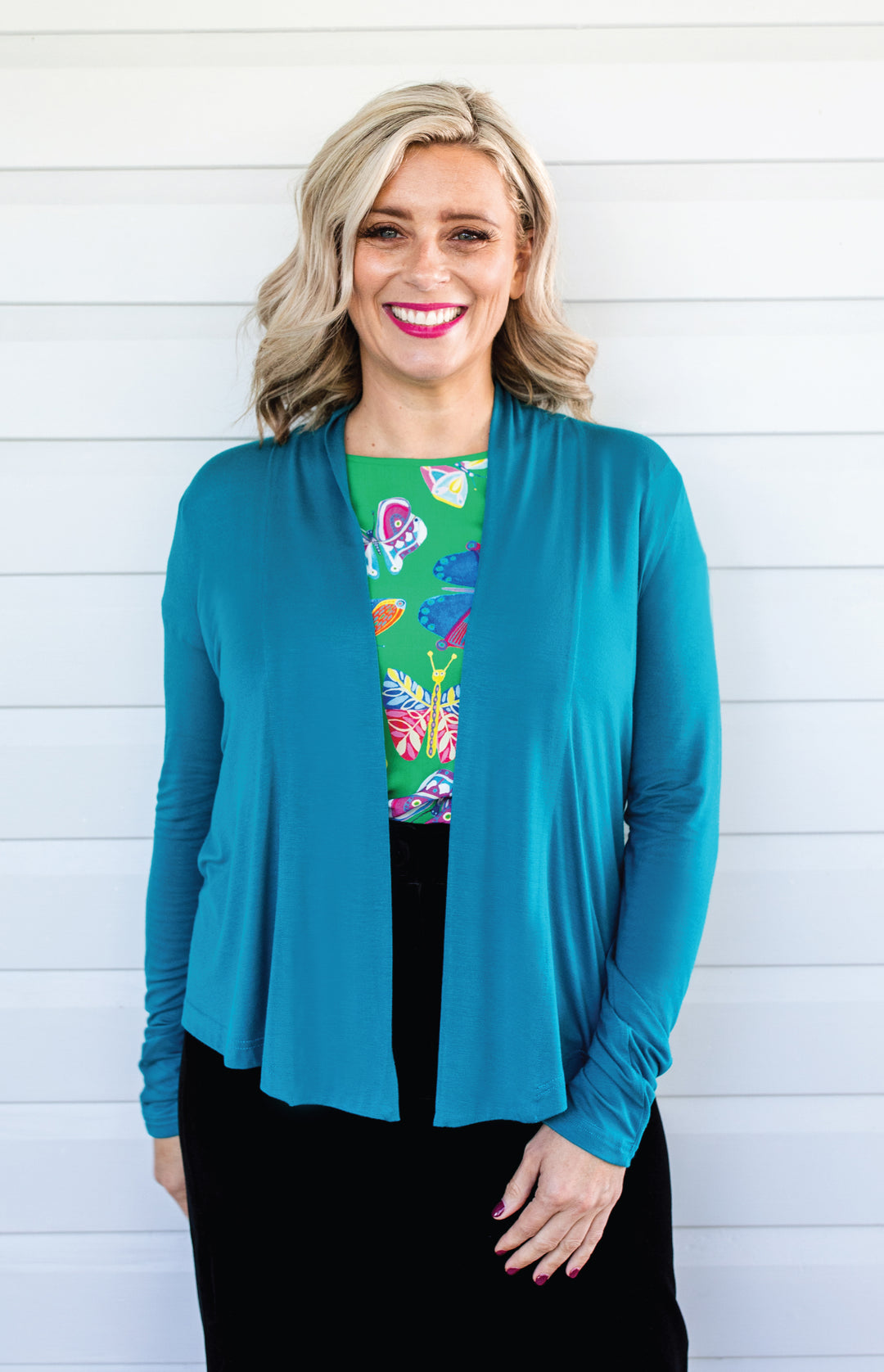 Bella Bamboo Cardie long sleeve in jewel