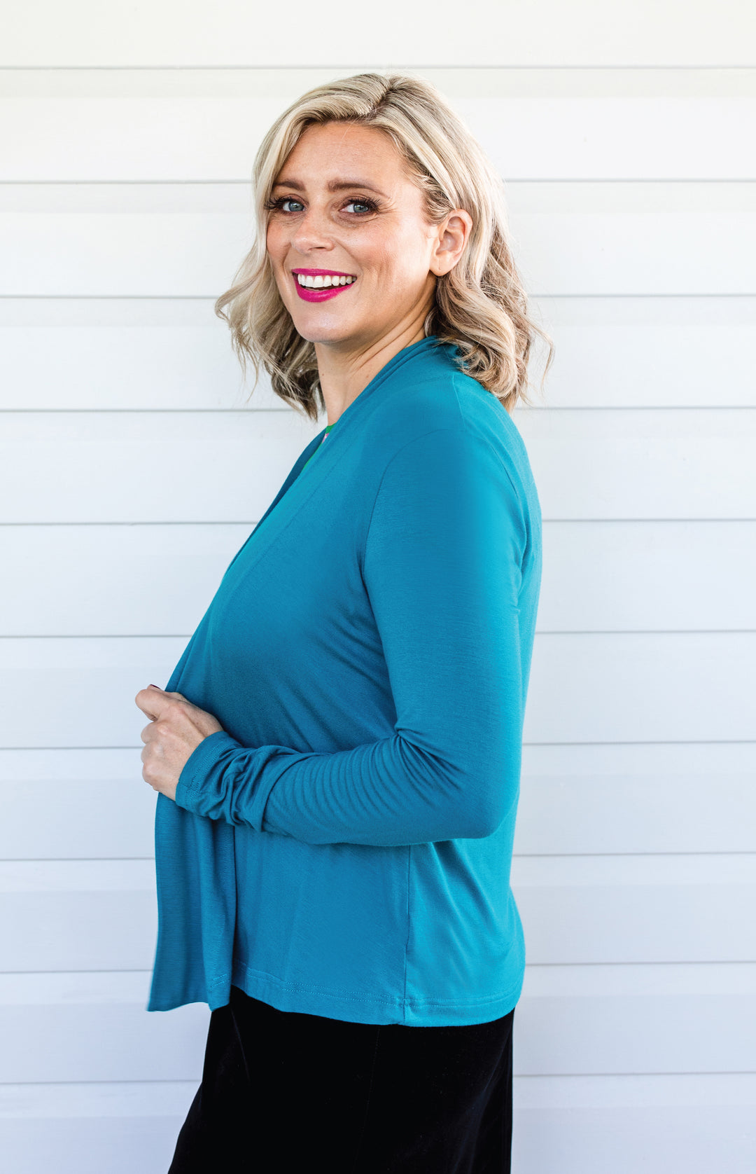 Bella Bamboo Cardie long sleeve in jewel